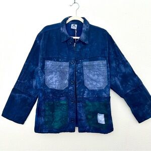 Barn Chore Coat NEW One-of-a-Kind Utility Jacket Over-Dye Blue Green Size Medium